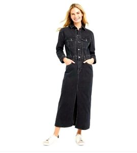 Universal Thread - Universal Thread Women's Long Sleeve Denim Shirt M Black